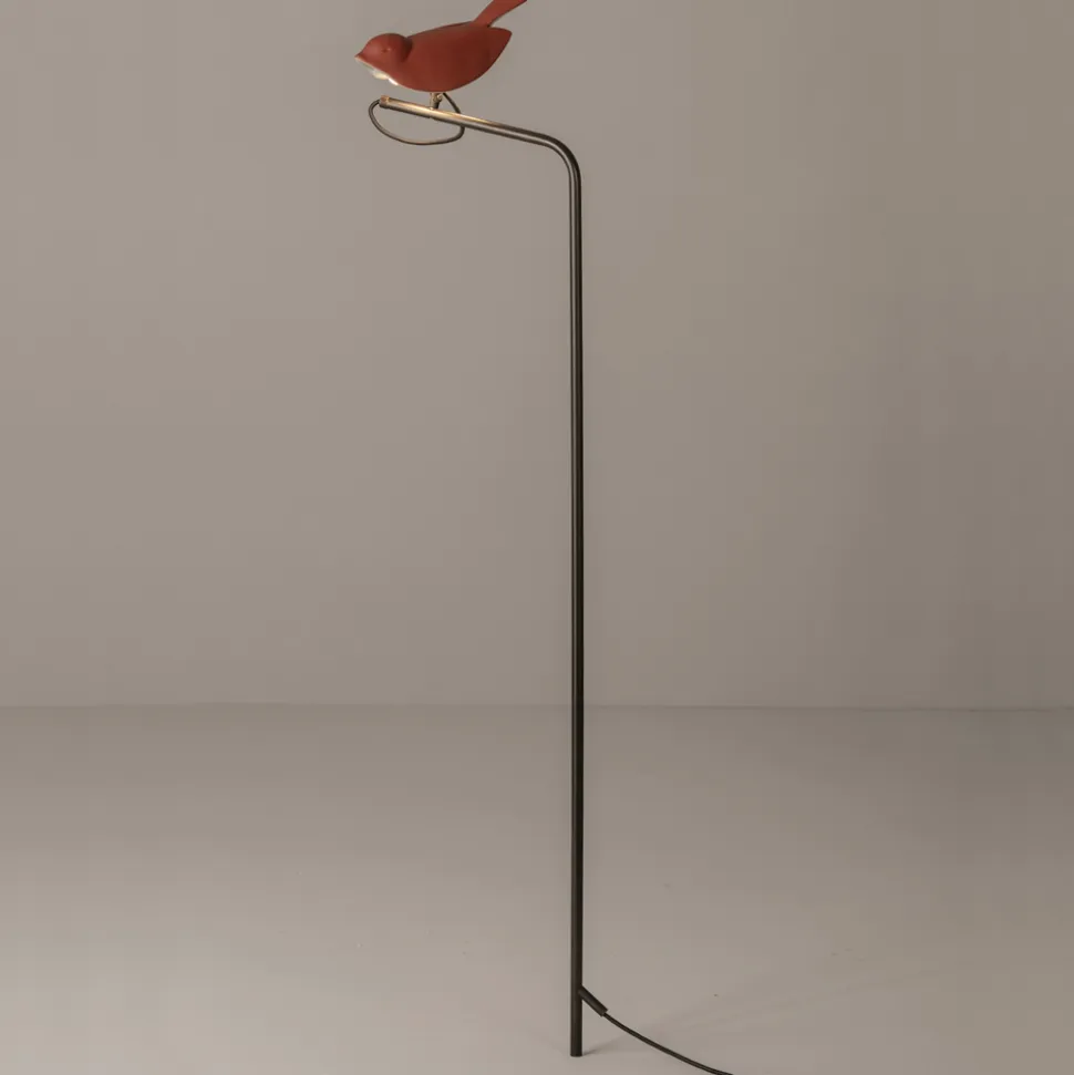 Lampada da Esterno in Maiolica Toscana Smaltata Made in Italy - Uccellino