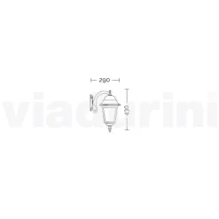 Lampada da parete in alluminio realizzata in Italia, Aquilina