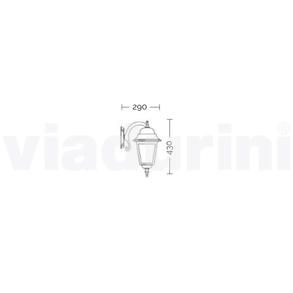 Lampada da parete in alluminio realizzata in Italia, Aquilina