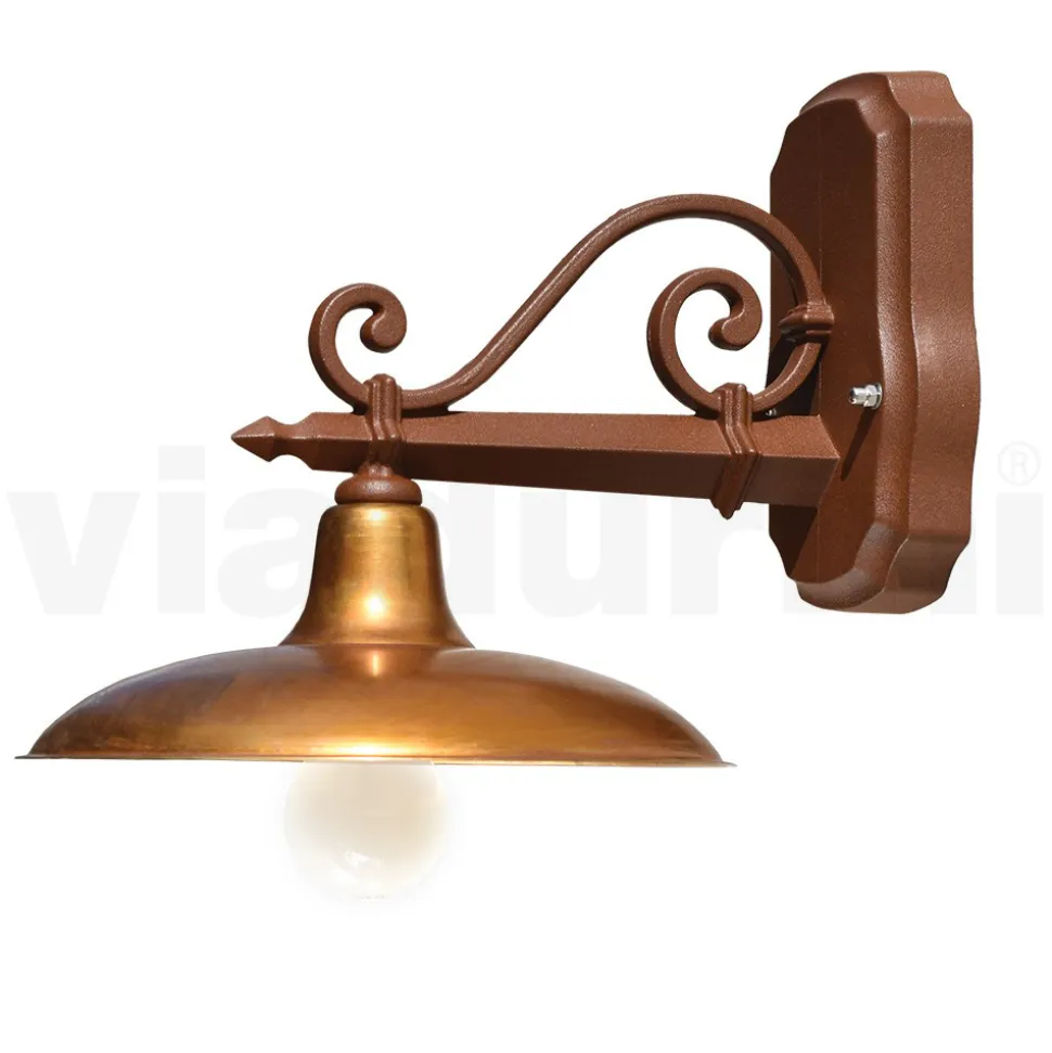 Lampada da Parete per Esterno in Alluminio e Ottone Made in Italy - Adela