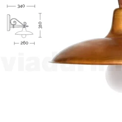 Lampada da Parete per Esterno in Alluminio e Ottone Made in Italy - Adela