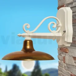 Lampada da Parete per Esterno in Alluminio e Ottone Made in Italy - Adela