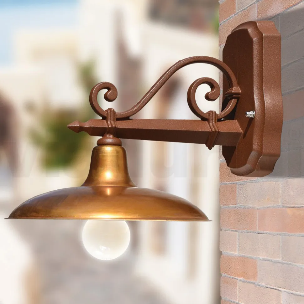 Lampada da Parete per Esterno in Alluminio e Ottone Made in Italy - Adela