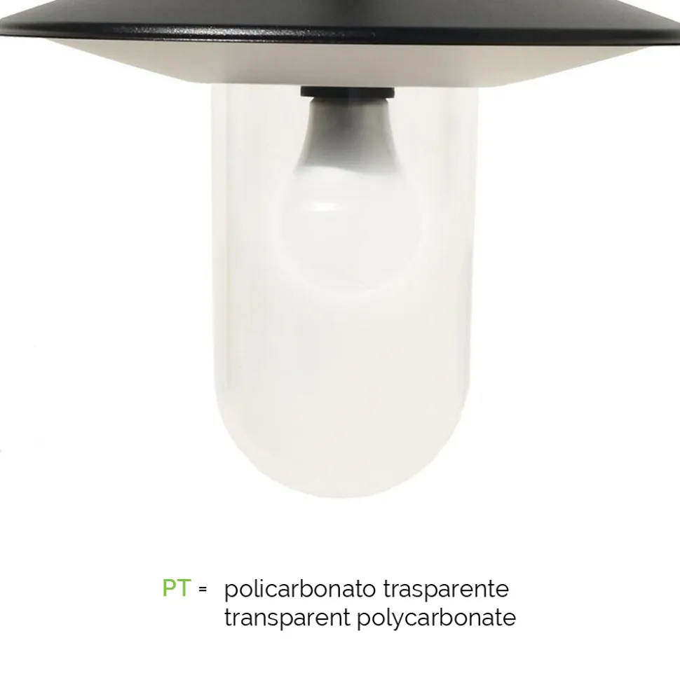 Lampada da Parete per Esterno in Alluminio Grigio Made in Italy - Belen