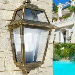 Lampada da parete per esterno classica in alluminio made Italy,Kristel