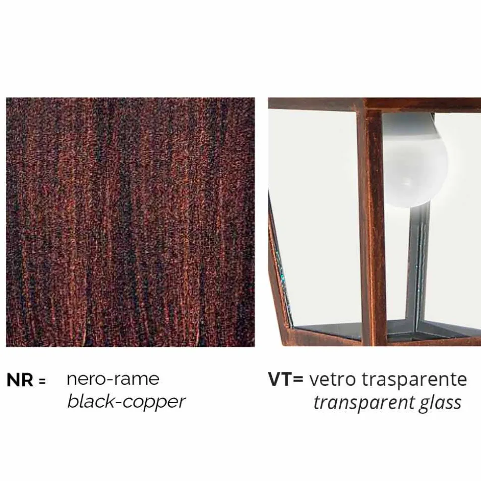 Lampada da parete per esterno in alluminio fatta in Italia, Kristel