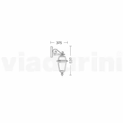 Lampada da parete per esterno in alluminio fatta in Italia, Kristel
