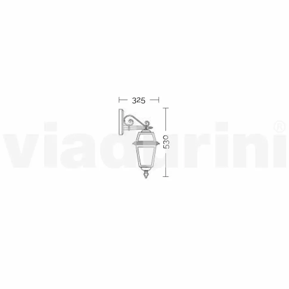 Lampada da parete per esterno in alluminio fatta in Italia, Kristel