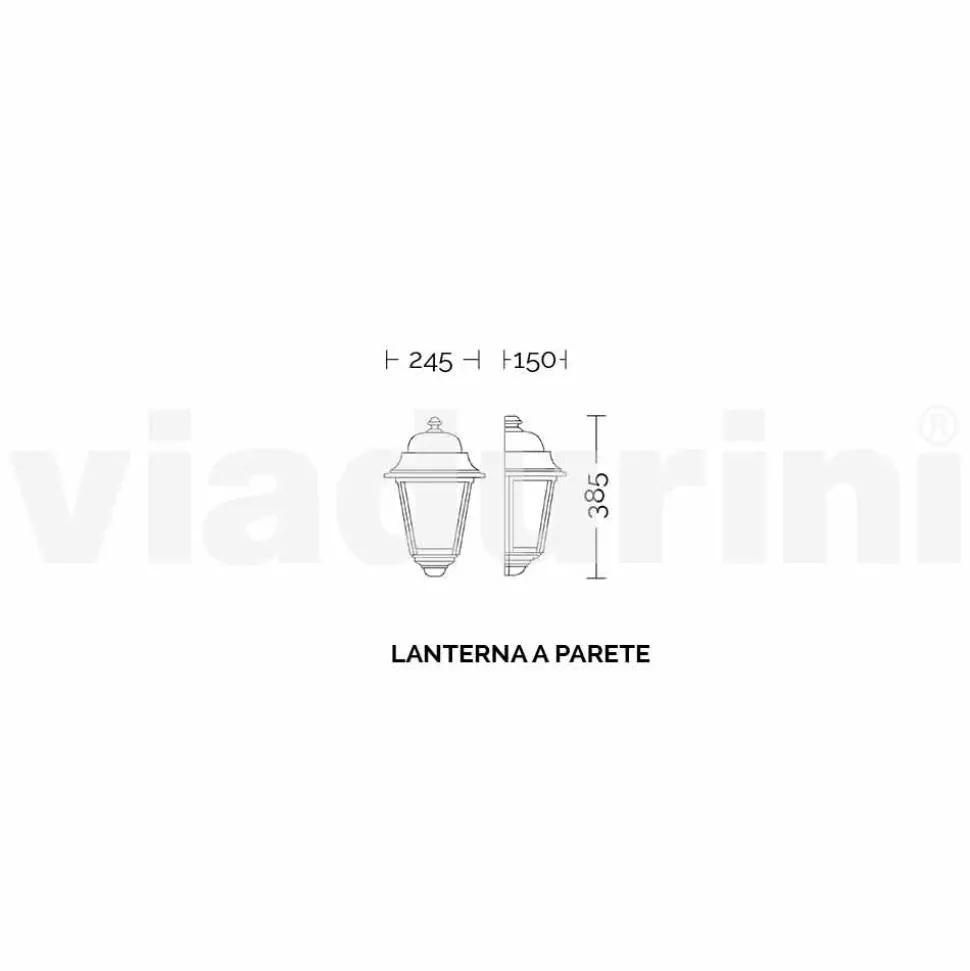 Lampada da parete per esterno in alluminio fatta in Italia, Aquilina