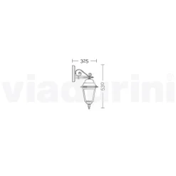 Lampada da parete per esterno in alluminio made in Italy, Aquilina
