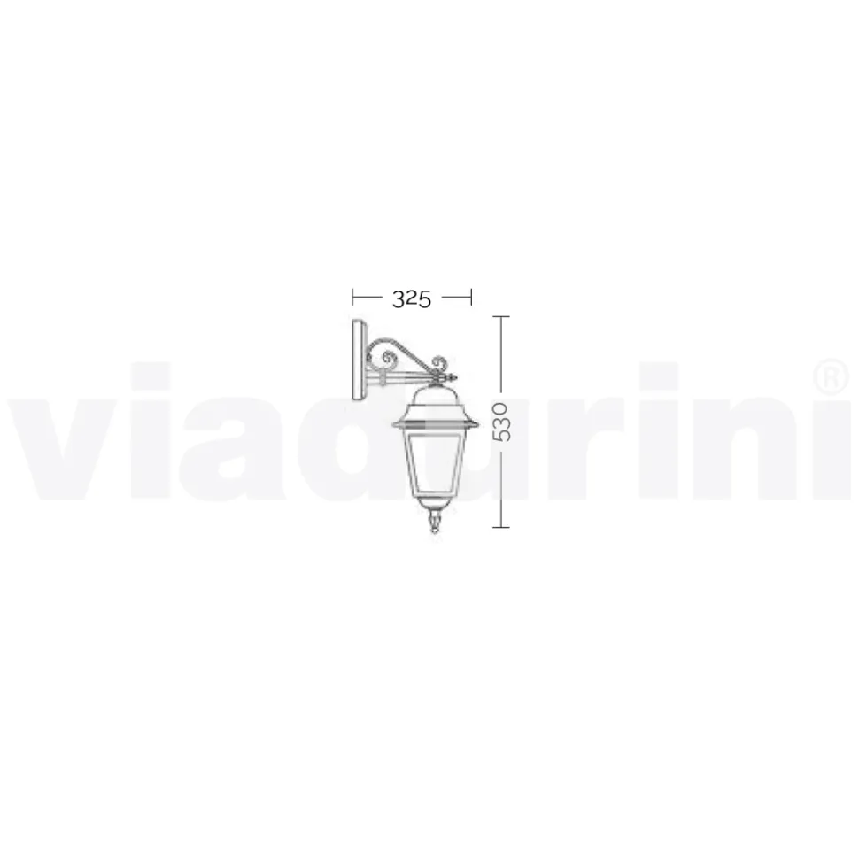 Lampada da parete per esterno in alluminio made in Italy, Aquilina