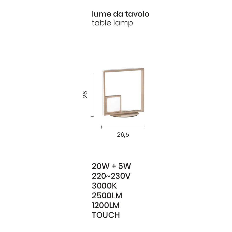 Lampada da Tavolo a LED in Metallo Verniciato Argento Moderna - Formale