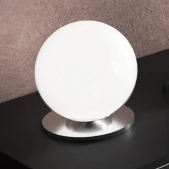 Lampada da Tavolo Artigianale in Vetro Veneziano Bianco Soffiato - Neve