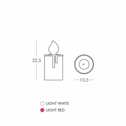 Lampada da Tavolo Candela Luminosa Bianca o Rossa Design di Slide - Fiammetta