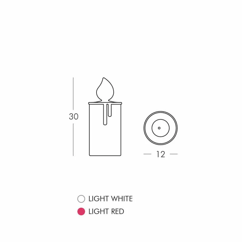 Lampada da Tavolo Candela Luminosa Bianca o Rossa Design di Slide - Fiammetta