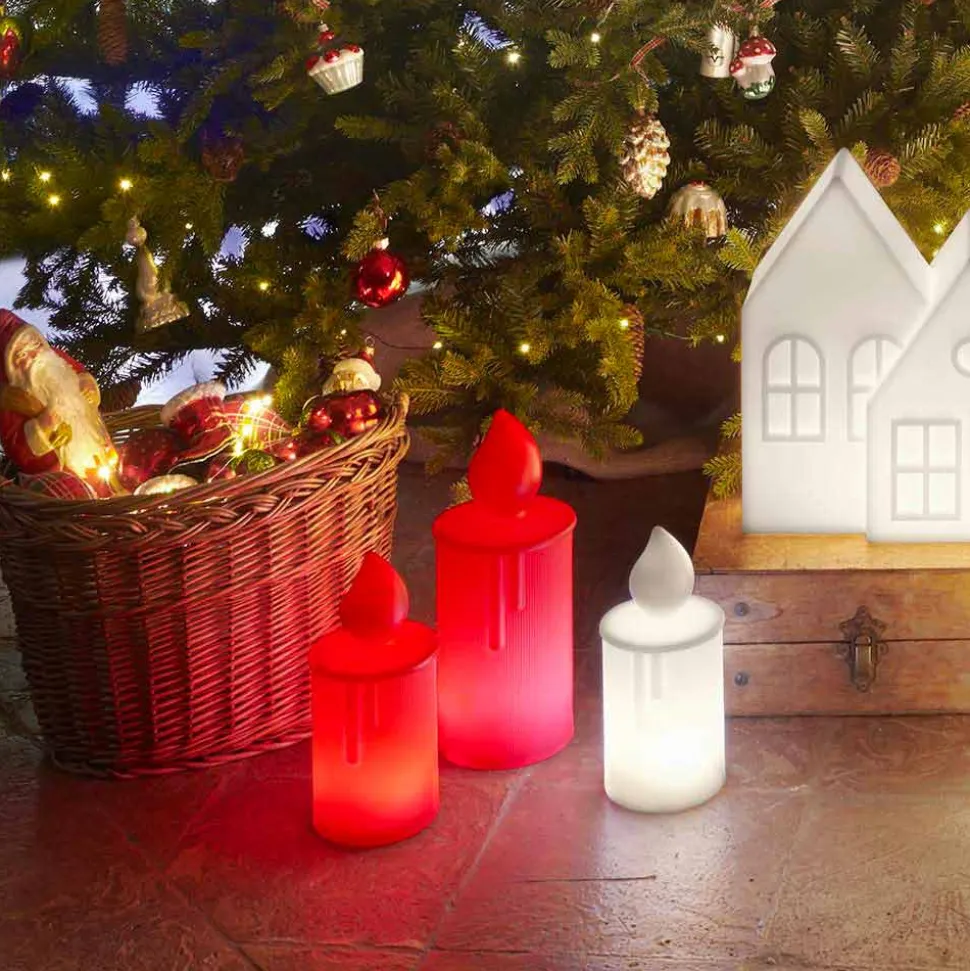 Lampada da Tavolo Candela Luminosa Bianca o Rossa Design di Slide - Fiammetta
