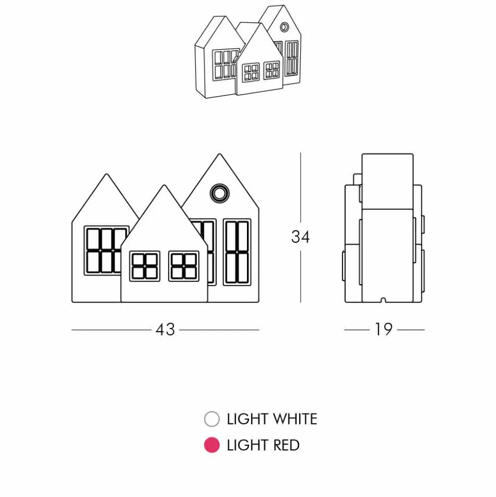 Lampada da Tavolo Casette Led Bianca o Rossa Design Slide Made in Italy - Kolme