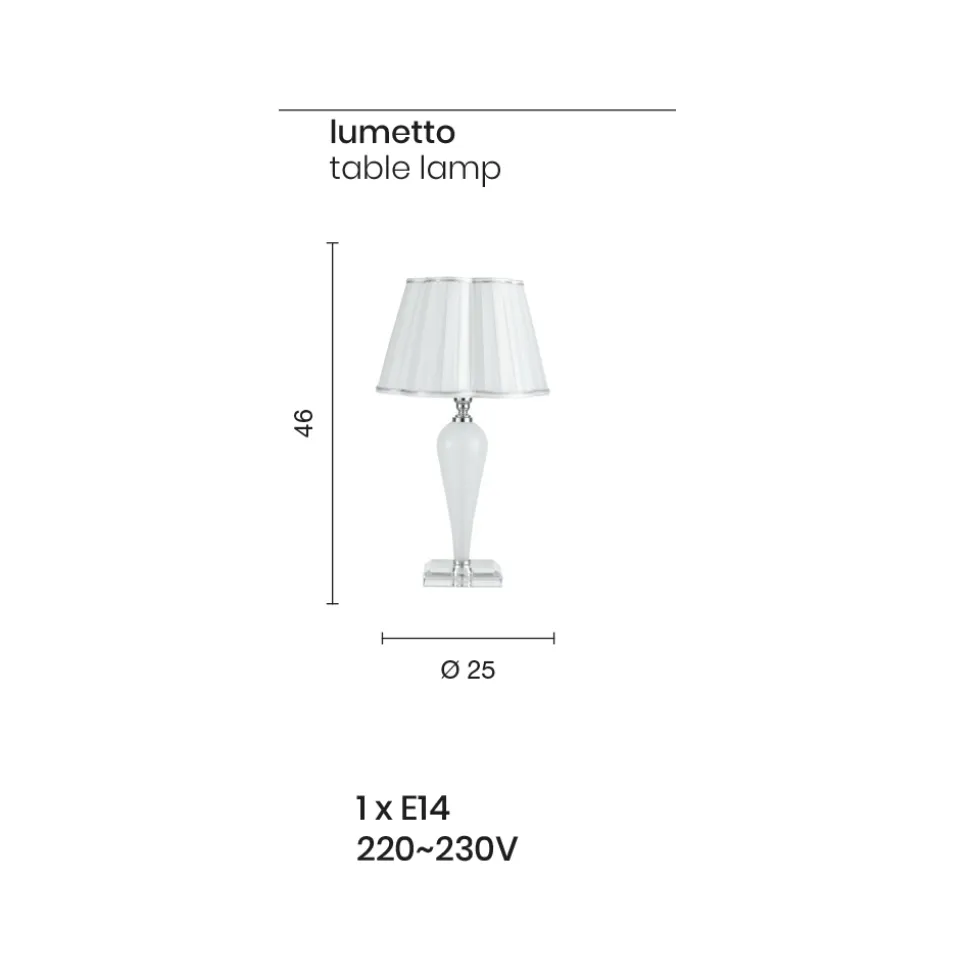 Lampada da Tavolo Classica Fatta a Mano in Vetro e Cristallo - Mariangela