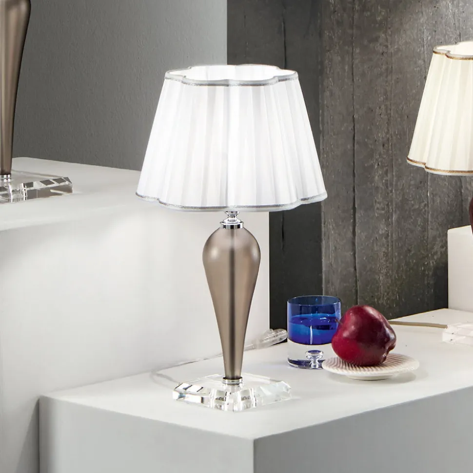 Lampada da Tavolo Classica Fatta a Mano in Vetro e Cristallo - Mariangela