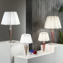 Lampada da Tavolo Classica Fatta a Mano in Vetro e Cristallo - Mariangela