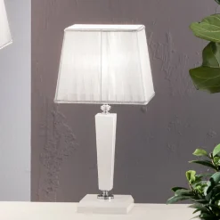 Lampada da Tavolo Classica in Vetro a Mano Italiano e Paralume - Malesia