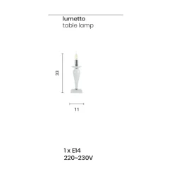 Lampada da Tavolo Classica in Vetro Italiano e Metallo Dorato - Oliver