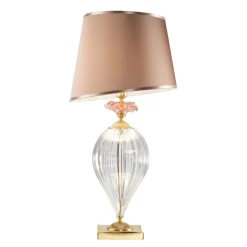 Lampada da Tavolo Classica Vetro Artigianale e Paralume Lusso - Flanders