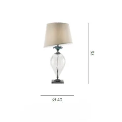 Lampada da Tavolo Classica Vetro Artigianale e Paralume Lusso - Flanders