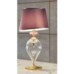 Lampada da Tavolo Classica Vetro Artigianale e Paralume Lusso - Flanders
