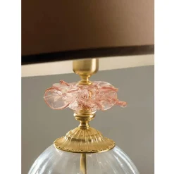 Lampada da Tavolo Classica Vetro Artigianale e Paralume Lusso - Flanders