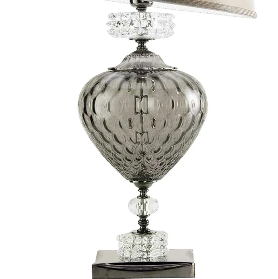 Lampada da Tavolo Classica Vetro Artigianale Italiano e Paralume - Saline