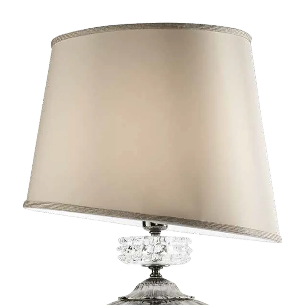 Lampada da Tavolo Classica Vetro Artigianale Italiano e Paralume - Saline
