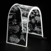 Lampada da Tavolo Cristallo Acrilico Trasparente e Decoro Inciso - Bertella