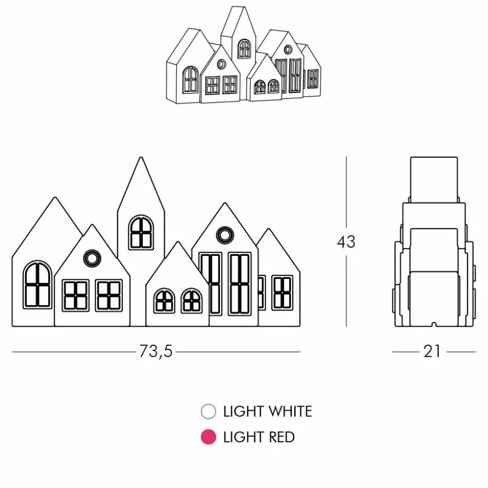 Lampada da Tavolo di Design a Casette Led Bianco o Rosso Design Slide - Kuusi