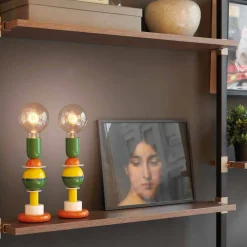Lampada da tavolo di design in alluminio multicolore Slide Otello Mini