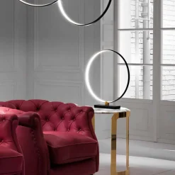 Lampada da Tavolo di Design in Alluminio Nero e Ottone Made in Italy - Norma