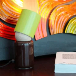 Lampada da tavolo di design moderno in ceramica made in Italy Asia