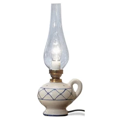 Lampada da Tavolo di Design Vintage in Ceramica Dipinta a Mano - Pompei