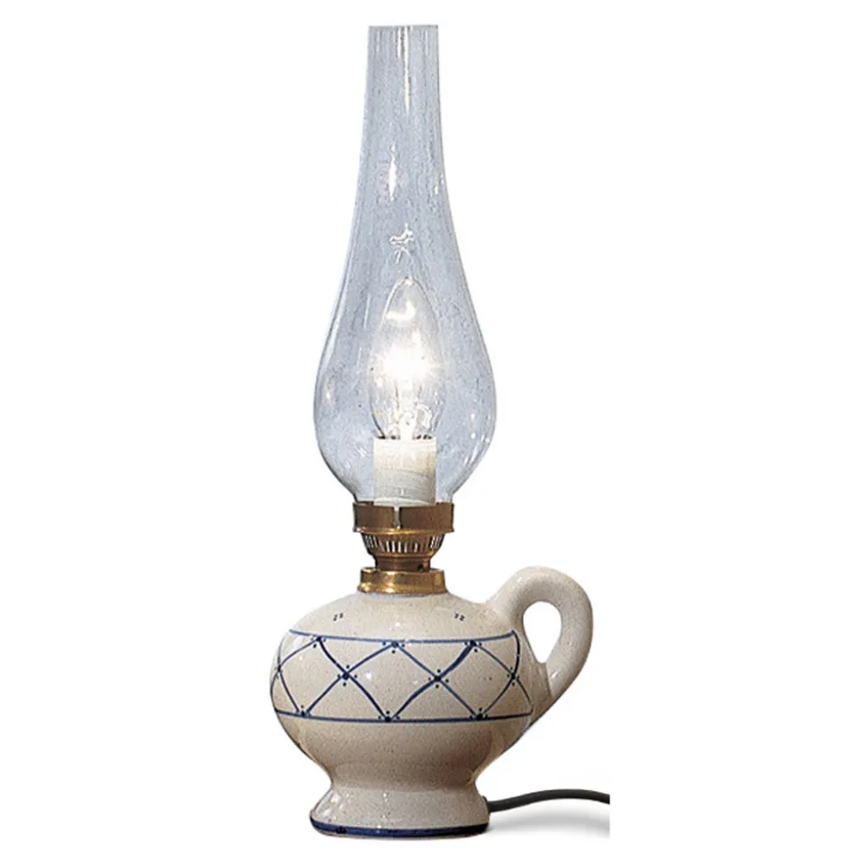Lampada da Tavolo di Design Vintage in Ceramica Dipinta a Mano - Pompei