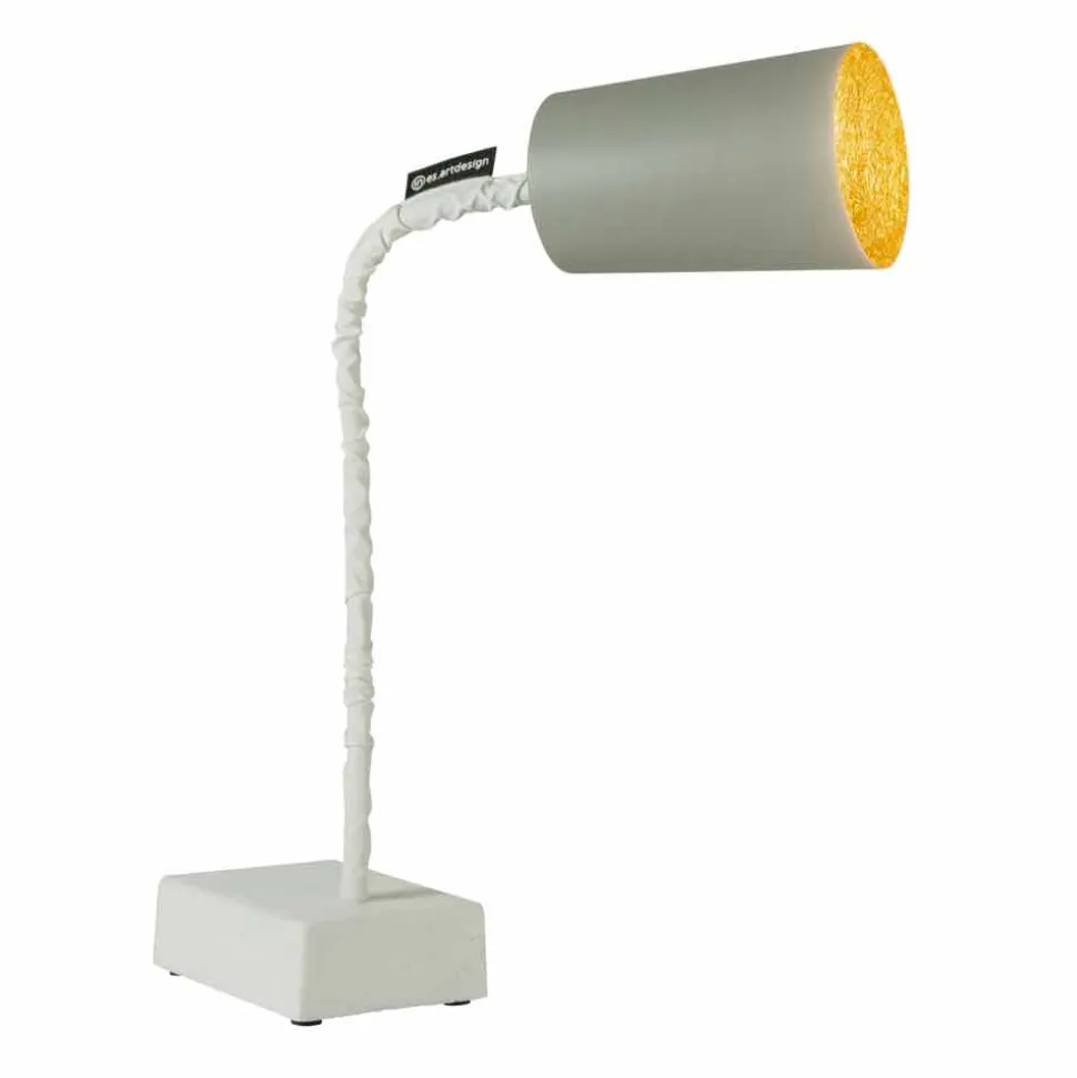 Lampada da tavolo In-es.artdesign Paint T2 stelo flessibile cemento