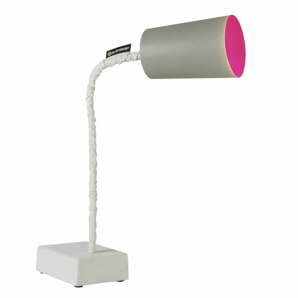 Lampada da tavolo In-es.artdesign Paint T2 stelo flessibile cemento