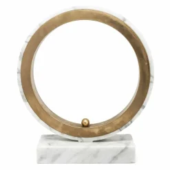 Lampada da Tavolo in Marmo Bianco Carrara e Ottone Made in Italy Lusso - Nazife