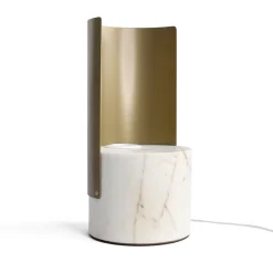 Lampada da Tavolo in Marmo Paonazzo e Metallo Made in Italy - Azumane