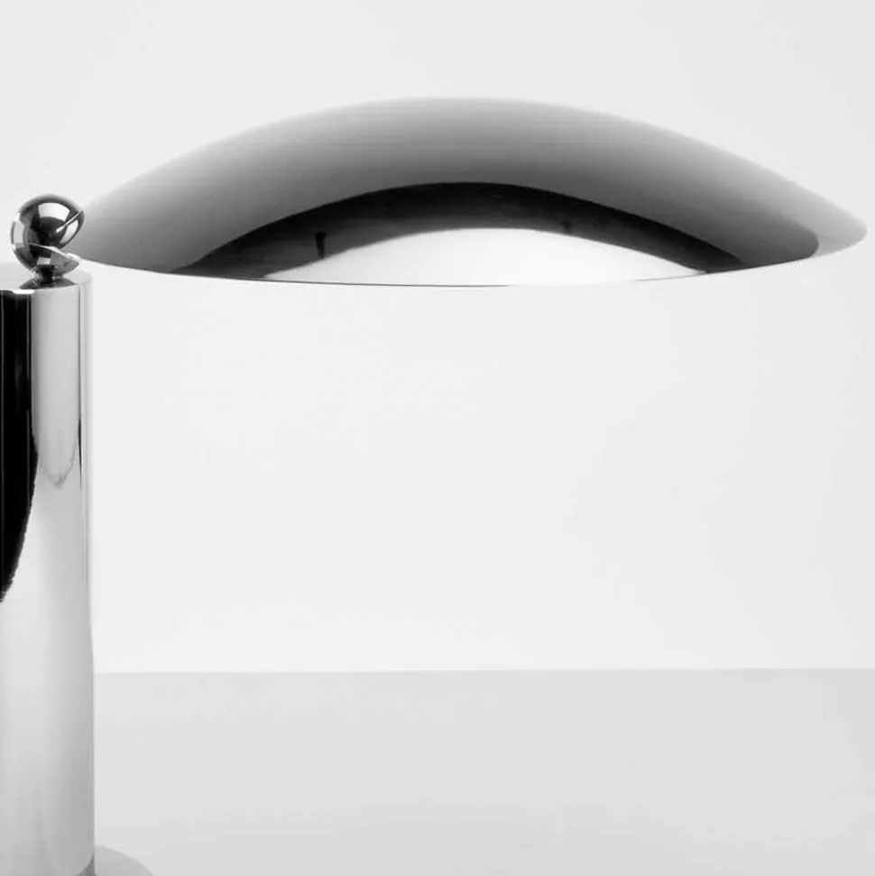 Lampada da Tavolo in Metallo Cromato o Nero con LED Made in Italy - Orlando