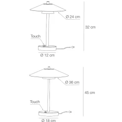 Lampada da Tavolo in Metallo di Diverse Finiture Made in Italy - Mira