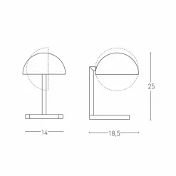 Lampada da Tavolo in Ottone Finitura Oro o Palladio Realizzata in Italia - Adana