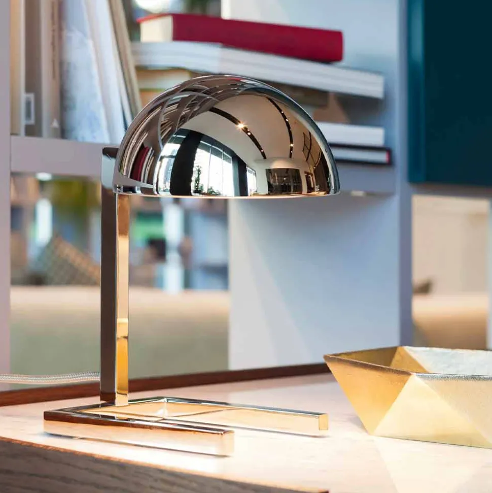 Lampada da Tavolo in Ottone Finitura Oro o Palladio Realizzata in Italia - Adana