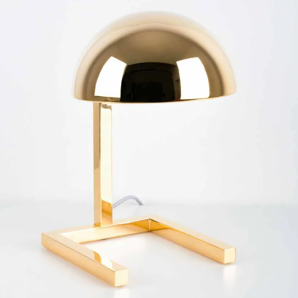 Lampada da Tavolo in Ottone Finitura Oro o Palladio Realizzata in Italia - Adana