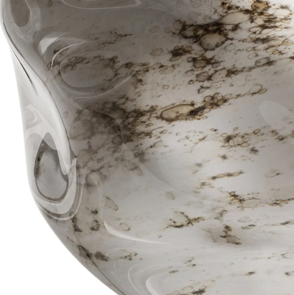 Lampada da Tavolo in Ottone Scuro e Vetro Stone Made in Italy - Bottega