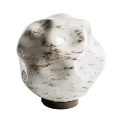 Lampada da Tavolo in Ottone Scuro e Vetro Stone Made in Italy - Bottega